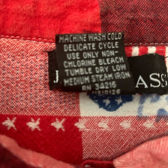 Plaid Patriotic Vintage Heart American Flag Button Down Collar Shirt checkered - Picture 7 of 11